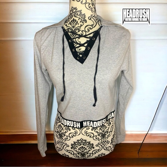 HEADRUSH Women’s Long Sleeve Crop with Front tie- XSmall - Picture 1 of 5